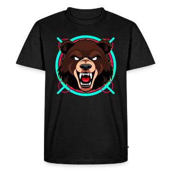 Ours en colère - T-shirt Premium bio Homme - noir - Devant - Nico (187cm)