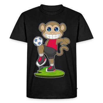 Joueur de football singe Soccer - T-shirt Premium bio Homme - noir - Devant - Nico (187cm)