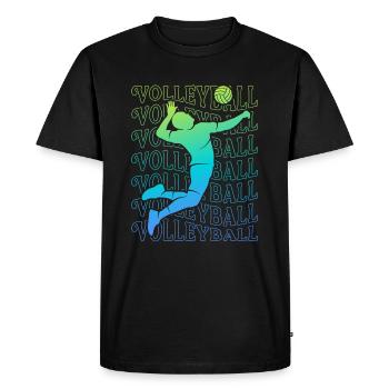 Beach Volley Hommes Garçons Joueurs de volley-ball Hommes - T-shirt Premium bio Homme - noir - Devant - Nico (187cm)