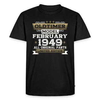 75e anniversaire Vintage Février Millésime 1949 - T-shirt Premium bio Homme - noir - Devant - Nico (187cm)