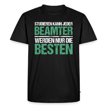 Tout le monde peut étudier - Édition de la fonction publique - T-shirt Premium bio Homme - noir - Devant - Nico (187cm)