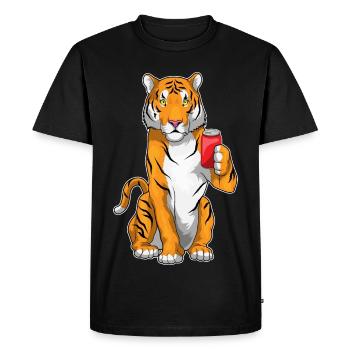 Tiger Tin - Men's Premium Organic T-Shirt - black - Front - Nico (187cm)