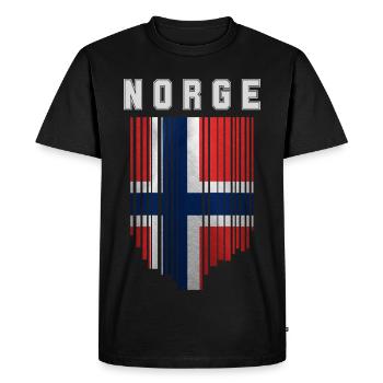 Norwegian flag, Norwegian pride - Men's Premium Organic T-Shirt - black - Front - Nico (187cm)