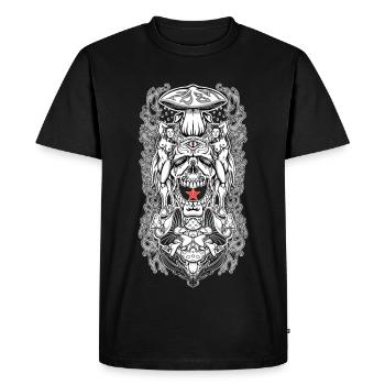 Portail de crâne psychédélique – Vision de champignon occulte - T-shirt Premium bio Homme - noir - Devant - Nico (187cm)