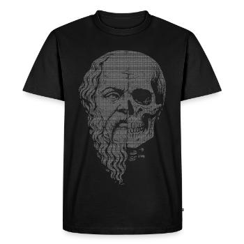 Illustration de la dualité de la vie et de la mort de Socrate - T-shirt Premium bio Homme - noir - Devant - Nico (187cm)