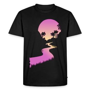 Suivre la rivière - T-shirt Premium bio Homme - noir - Devant - Nico (187cm)