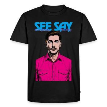 SeeSay - T-shirt Premium bio Homme - noir - Devant - Nico (187cm)