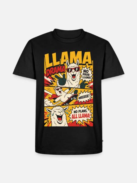 Llama Drama – No Prob-Llama Comic - Männer Premium Bio T-Shirt - Schwarz