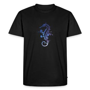 sea horse - Men's Premium Organic T-Shirt - black - Front - Nico (187cm)