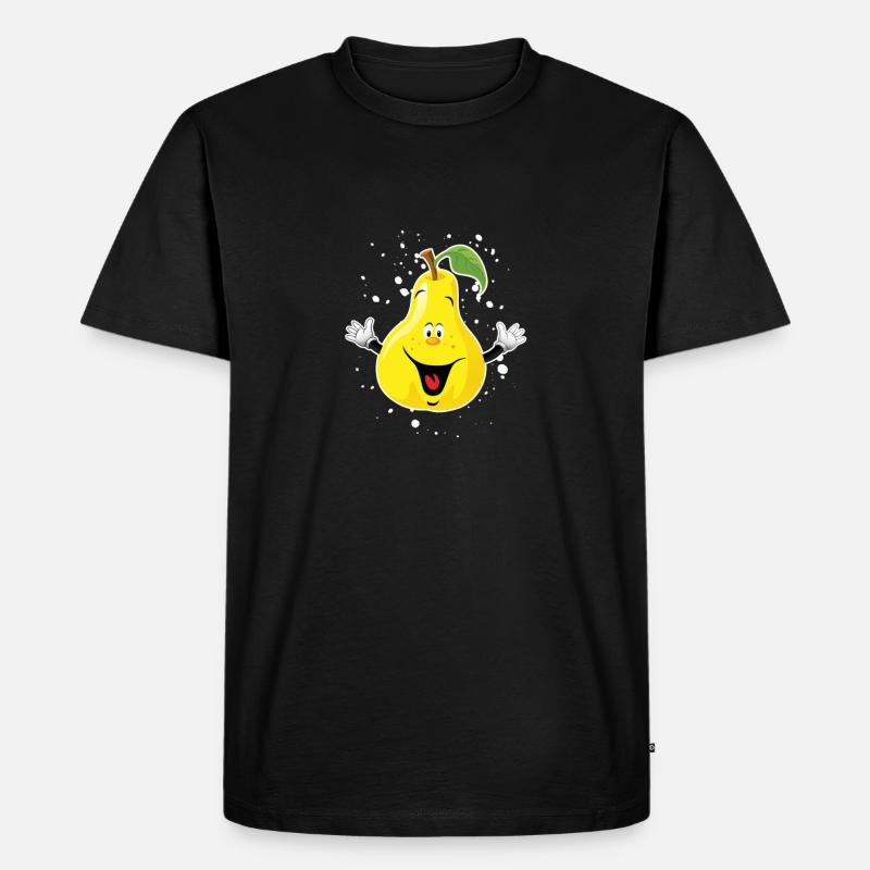 Birne - Männer Premium Bio T-Shirt - Schwarz