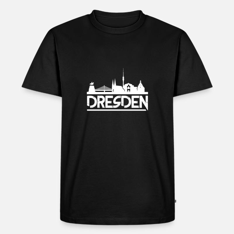 Dresden - Männer Premium Bio T-Shirt - Schwarz
