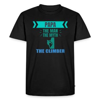 Dad The Man The Myth The Climber Hobby T-Shirt - Men's Premium Organic T-Shirt - black - Front - Nico (187cm)