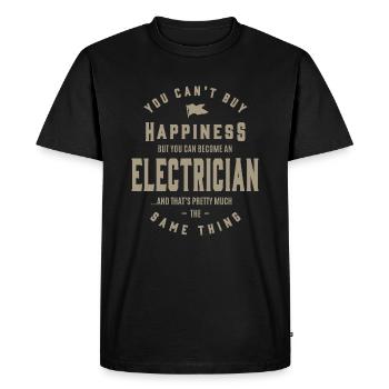 Electrician - Men's Premium Organic T-Shirt - black - Front - Nico (187cm)