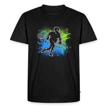 Raquette de balle de joueur de crosse pour enfants - T-shirt Premium bio Homme - noir - Devant - Nico (187cm)