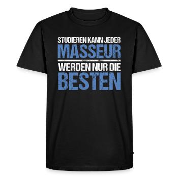 Tout le monde peut étudier - édition masseur - T-shirt Premium bio Homme - noir - Devant - Nico (187cm)