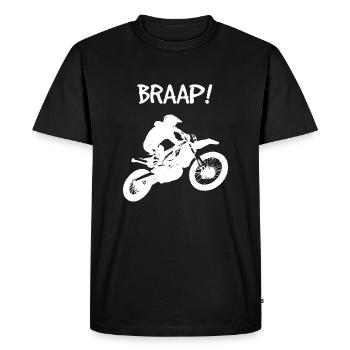 Dirt Biking Braap - Men's Premium Organic T-Shirt - black - Front - Nico (187cm)