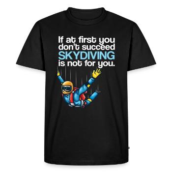 Skydiving If At First You Dont Succeed - Men's Premium Organic T-Shirt - black - Front - Nico (187cm)