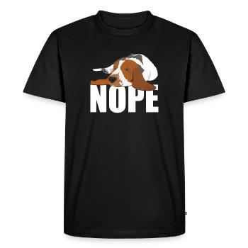 Basset Hound Nope - Men's Premium Organic T-Shirt - black - Front - Nico (187cm)