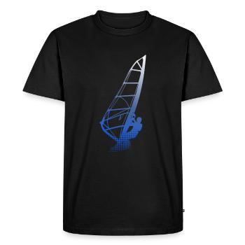 Windsurfer Silhouette - Männer Premium Bio T-Shirt - Schwarz - Vorne - Nico (187cm)