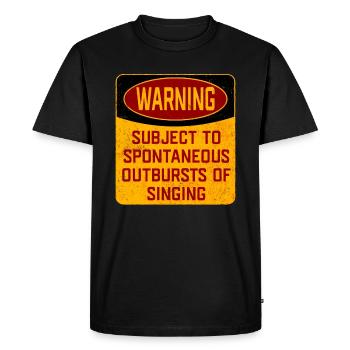 Chanteur sujet à des explosions spontanées de chant - T-shirt Premium bio Homme - noir - Devant - Nico (187cm)