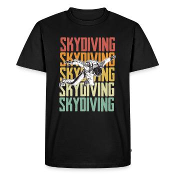 Skydiving Retro - Men's Premium Organic T-Shirt - black - Front - Nico (187cm)