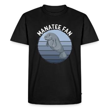Manatee Fan - Men's Premium Organic T-Shirt - black - Front - Nico (187cm)
