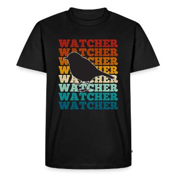 Birds Birdwatcher - Men's Premium Organic T-Shirt - black - Front - Nico (187cm)