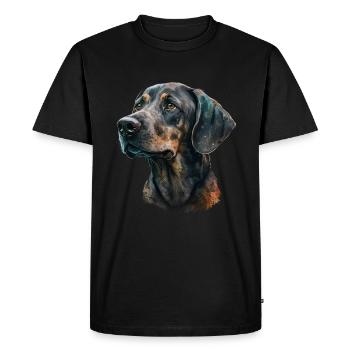 Plott Hound Portrait - T-shirt Premium bio Homme - noir - Devant - Nico (187cm)