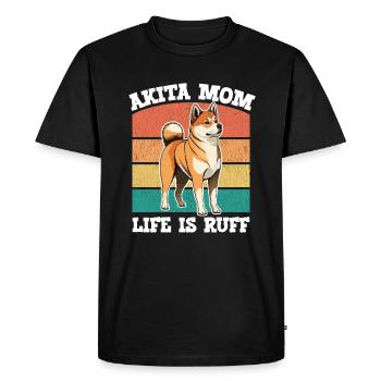 Akita Dog Akita Mom Life Is Ruff - Men's Premium Organic T-Shirt - black - Front - Nico (187cm)