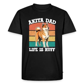 Akita Dad Life Is Ruff - Men's Premium Organic T-Shirt - black - Front - Nico (187cm)