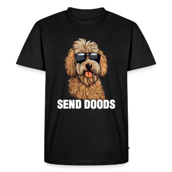 Goldendoodle Send Doods - Men's Premium Organic T-Shirt - black - Front - Nico (187cm)