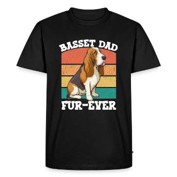 Basset Hound Basset Dad Fur Ever - Men's Premium Organic T-Shirt - black - Front - Nico (187cm)