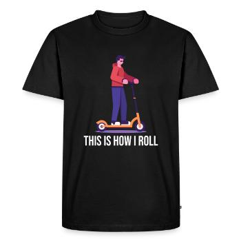 Scootering C’est comme ça que je roule - T-shirt Premium bio Homme - noir - Devant - Nico (187cm)