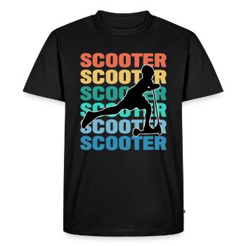 Scooter coloré - T-shirt Premium bio Homme - noir - Devant - Nico (187cm)