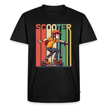 Scootering Boy Retro Vintage - T-shirt Premium bio Homme - noir - Devant - Nico (187cm)