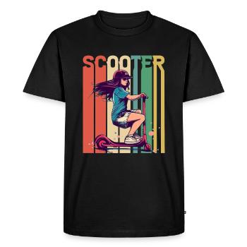 Scootering Girl Rétro - T-shirt Premium bio Homme - noir - Devant - Nico (187cm)