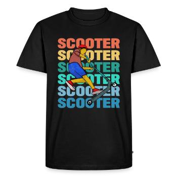 Scooter coloré - T-shirt Premium bio Homme - noir - Devant - Nico (187cm)