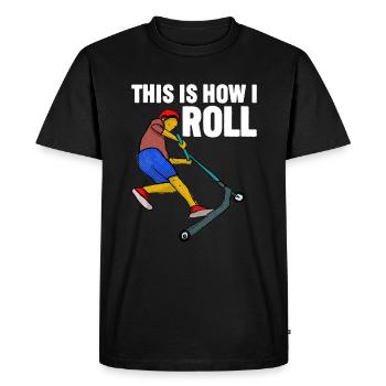 Scootering C’est comme ça que je roule - T-shirt Premium bio Homme - noir - Devant - Nico (187cm)