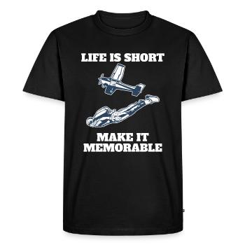 Skydiving Life Is Short Make It Memorable - Men's Premium Organic T-Shirt - black - Front - Nico (187cm)