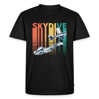 Skydiving Skydive Retro Vintage - Men's Premium Organic T-Shirt - black - Front - Nico (187cm)