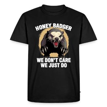 Honey Badger We Dont Care We Just Do - Men's Premium Organic T-Shirt - black - Front - Nico (187cm)