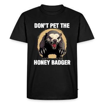 Honey Badger Dont Pet The Honey Badger - Men's Premium Organic T-Shirt - black - Front - Nico (187cm)