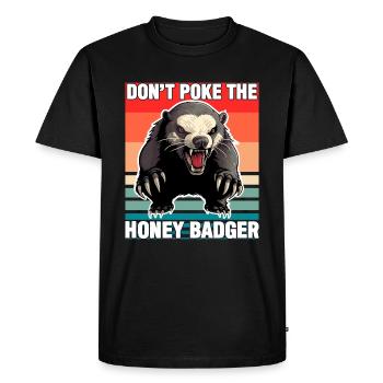 Honey Badger Dont Poke The Honey Badger - Men's Premium Organic T-Shirt - black - Front - Nico (187cm)