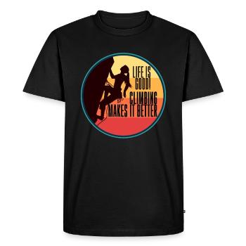 La vie d’escalade est bonne L’escalade la rend meilleure - T-shirt Premium bio Homme - noir - Devant - Nico (187cm)