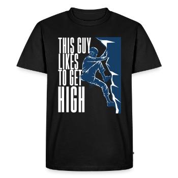 Escalader ce gars aime se défoncer - T-shirt Premium bio Homme - noir - Devant - Nico (187cm)