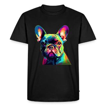Bouledogue Français Coloré - T-shirt Premium bio Homme - noir - Devant - Nico (187cm)