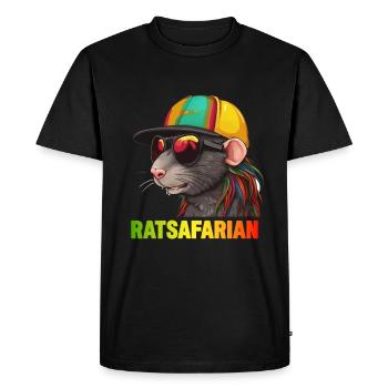 Cool Rasta Rat Coloré - T-shirt Premium bio Homme - noir - Devant - Nico (187cm)