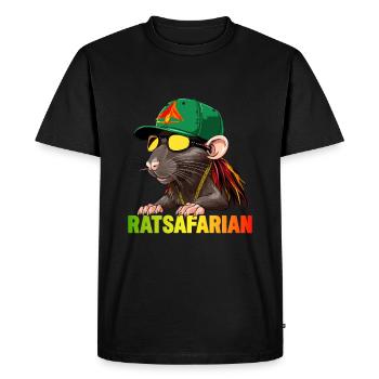 Cool Rasta Rat Coloré - T-shirt Premium bio Homme - noir - Devant - Nico (187cm)