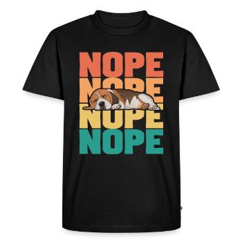 Beagle Dog Nope - T-shirt Premium bio Homme - noir - Devant - Nico (187cm)