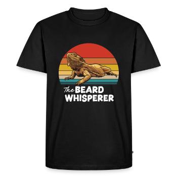 Dragon barbu Le murmure de barbe - T-shirt Premium bio Homme - noir - Devant - Nico (187cm)